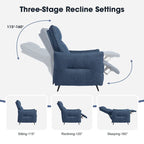 41" Terugduwbare relaxfauteuil met ergonomische gesegmenteerde rugleuning