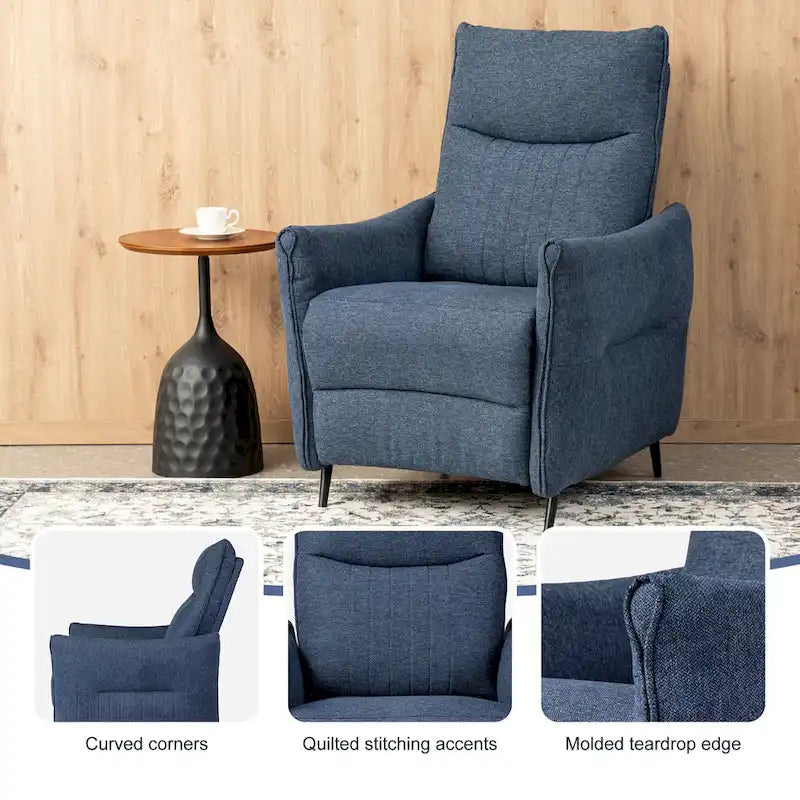 41" Terugduwbare relaxfauteuil met ergonomische gesegmenteerde rugleuning