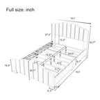 Platformbed, Tweepersoons/Queensize, Fluweel Gestoffeerd Frame, Gecapitonneerd Hoofd- en Voetbord, Geen Boxspring Nodig