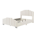 Platformbed, Tweepersoons/Queensize, Fluweel Gestoffeerd Frame, Gecapitonneerd Hoofd- en Voetbord, Geen Boxspring Nodig