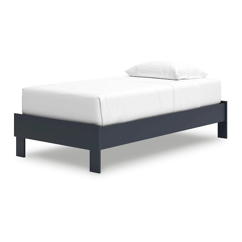 Tweepersoonsplatformbed, Shaker Stijl Design, Marineblauw Houten Frame