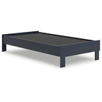 Tweepersoonsplatformbed, Shaker Stijl Design, Marineblauw Houten Frame