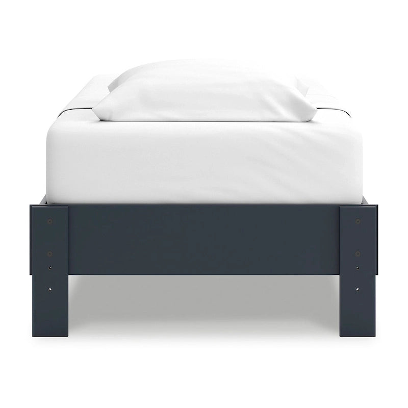 Tweepersoonsplatformbed, Shaker Stijl Design, Marineblauw Houten Frame