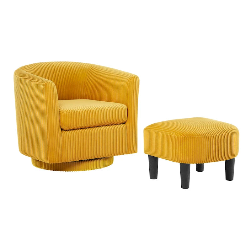 360° Draaibare Fauteuil met Voetenbank