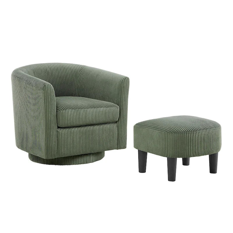 360° Draaibare Fauteuil met Voetenbank