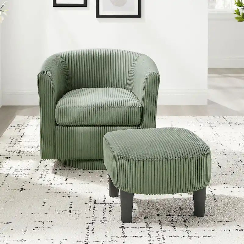 360° Draaibare Fauteuil met Voetenbank