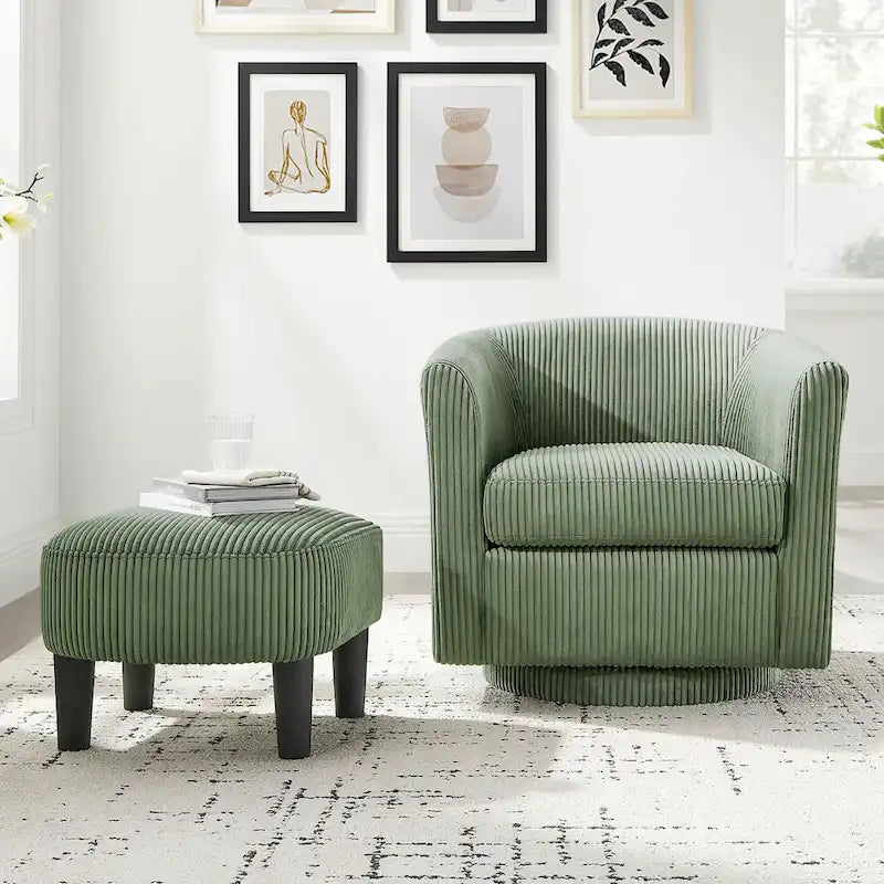 360° Draaibare Fauteuil met Voetenbank