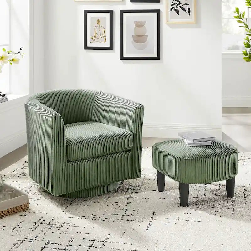 360° Draaibare Fauteuil met Voetenbank