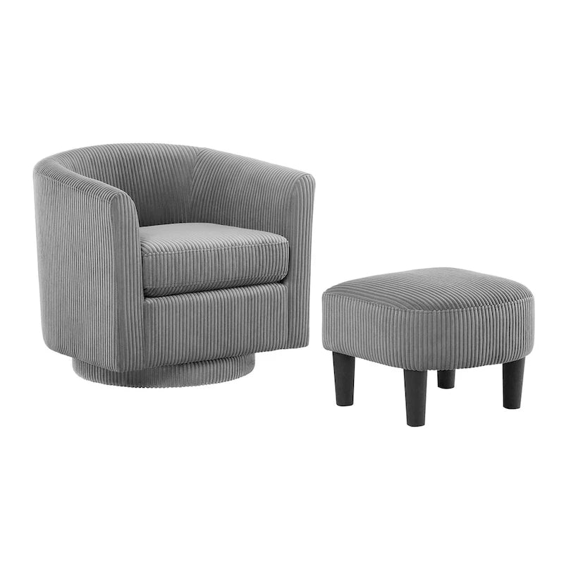 360° Draaibare Fauteuil met Voetenbank