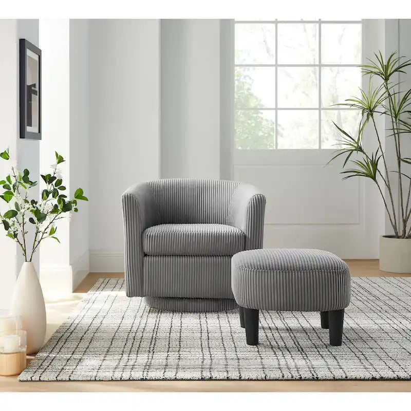 360° Draaibare Fauteuil met Voetenbank