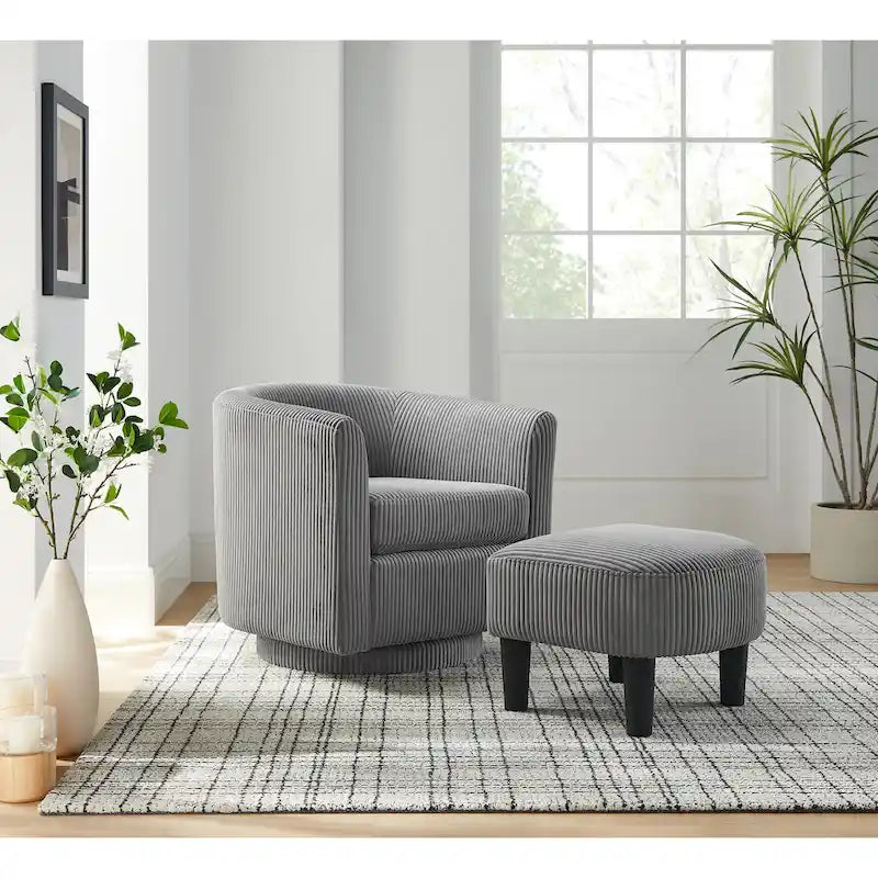 360° Draaibare Fauteuil met Voetenbank