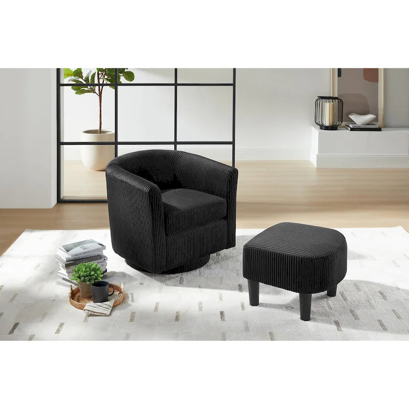 360° Draaibare Fauteuil met Voetenbank