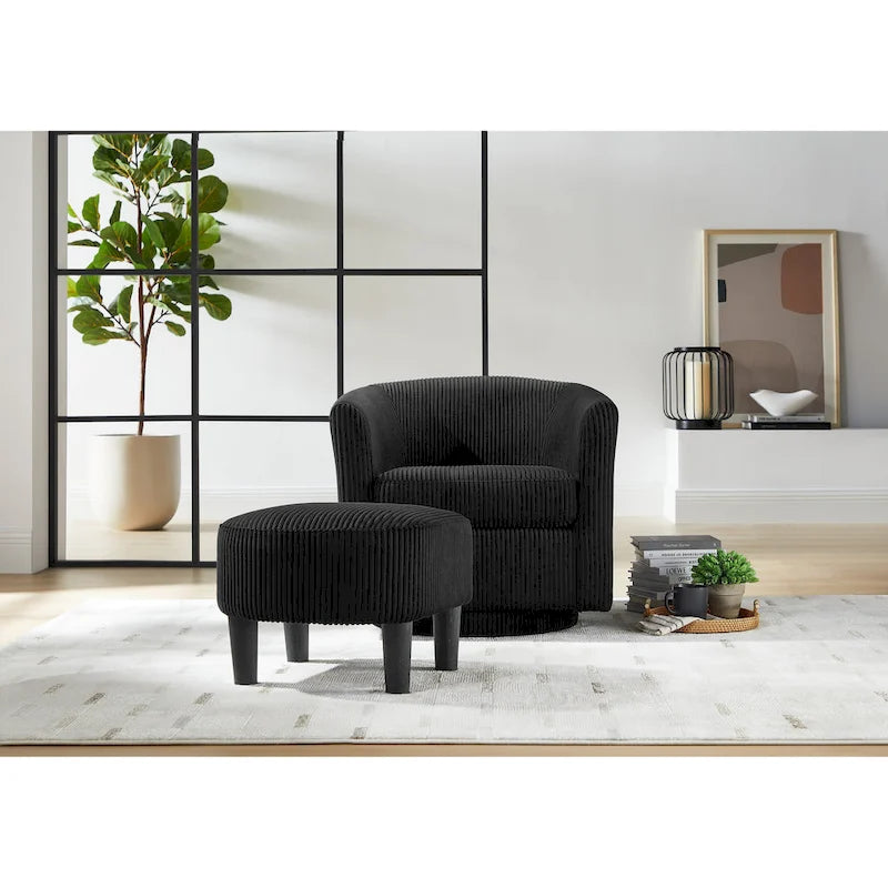 360° Draaibare Fauteuil met Voetenbank