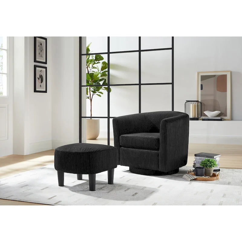 360° Draaibare Fauteuil met Voetenbank
