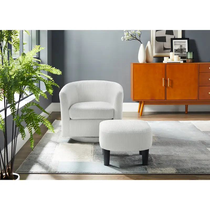 360° Draaibare Fauteuil met Voetenbank
