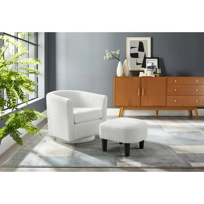 360° Draaibare Fauteuil met Voetenbank