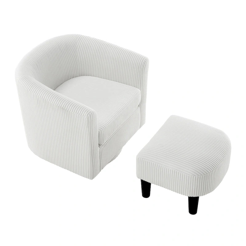 360° Draaibare Fauteuil met Voetenbank