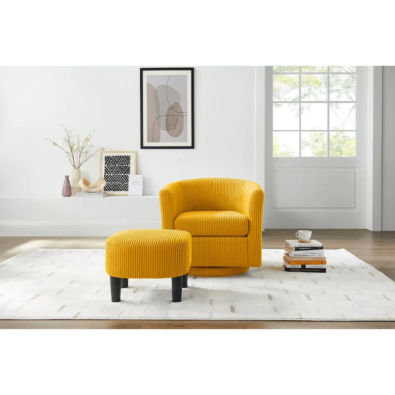 360° Draaibare Fauteuil met Voetenbank