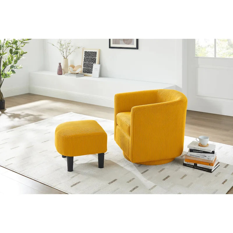 360° Draaibare Fauteuil met Voetenbank