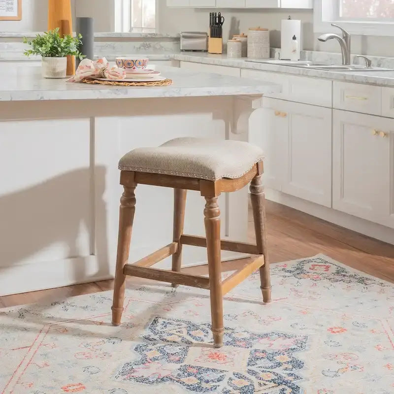 Hayes Big and Tall Backless Rustic Farmhouse Counter Stool