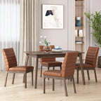 Eetkamerstoelen met kanaalstiksels, set van 4