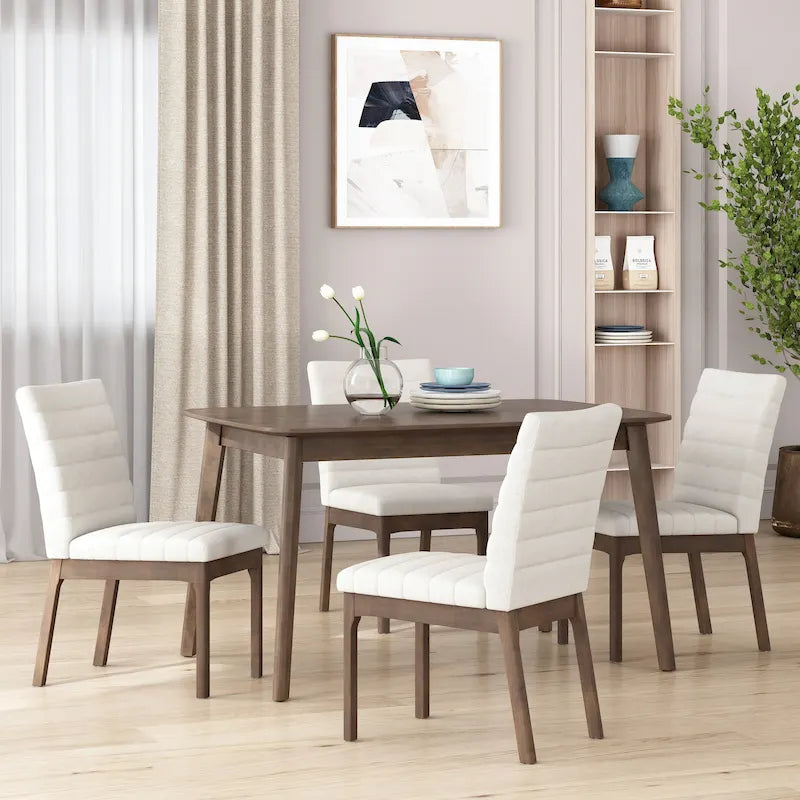 Eetkamerstoelen met kanaalstiksels, set van 4