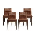 Eetkamerstoelen met kanaalstiksels, set van 4