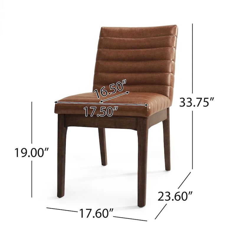 Eetkamerstoelen met kanaalstiksels, set van 4