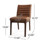 Eetkamerstoelen met kanaalstiksels, set van 4