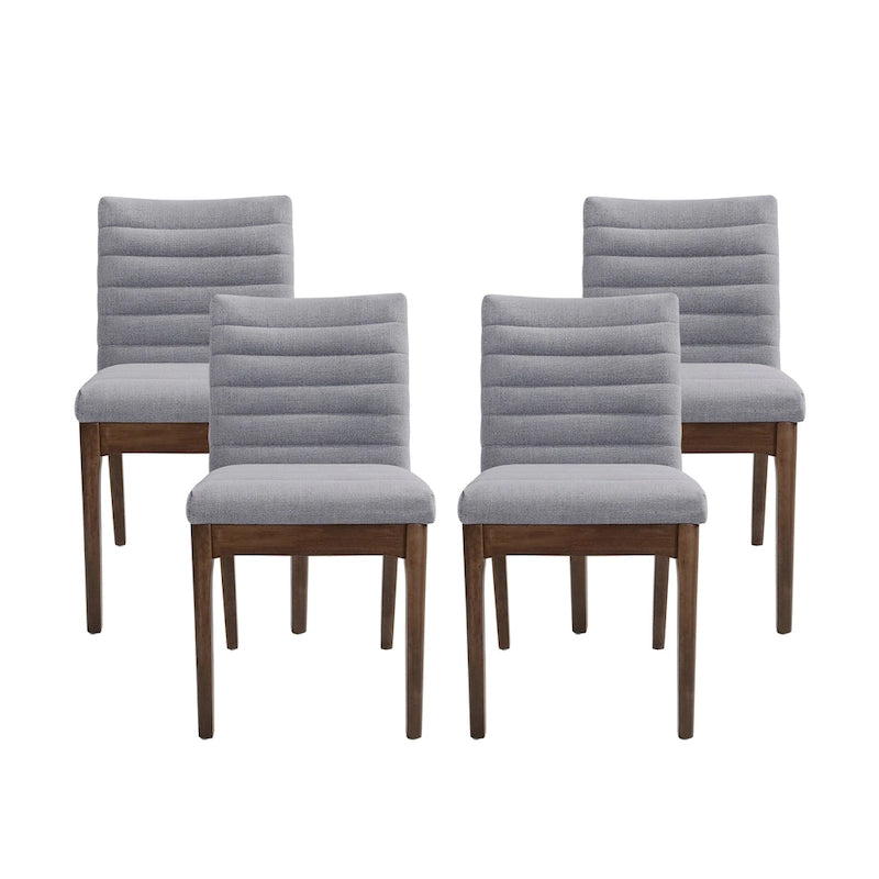 Eetkamerstoelen met kanaalstiksels, set van 4