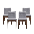 Eetkamerstoelen met kanaalstiksels, set van 4