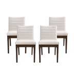 Eetkamerstoelen met kanaalstiksels, set van 4