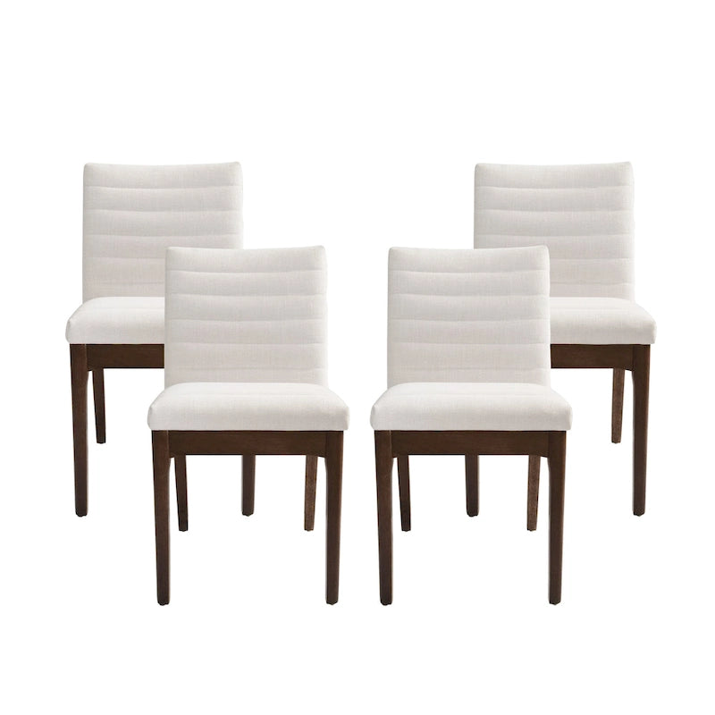 Eetkamerstoelen met kanaalstiksels, set van 4