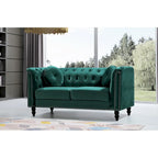 Klassieke fluwelen loveseat met nagelkoppen