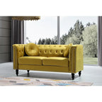 Klassieke fluwelen loveseat met nagelkoppen