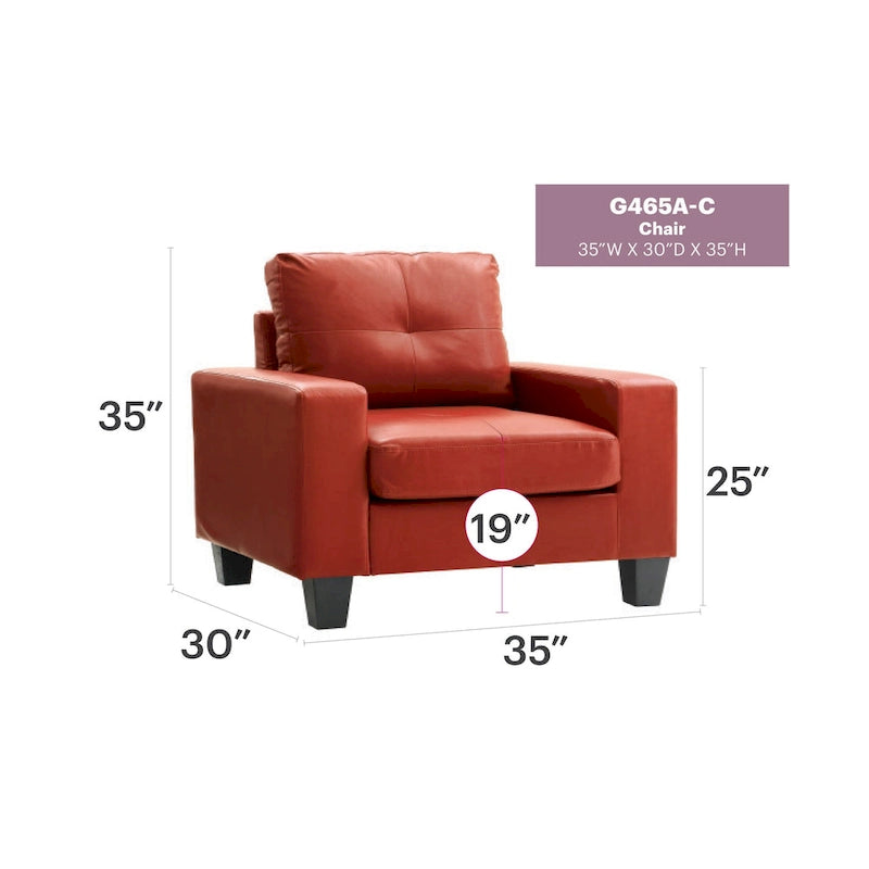 Fauteuil met afneembare kussens - 35L x 32B x 36H
