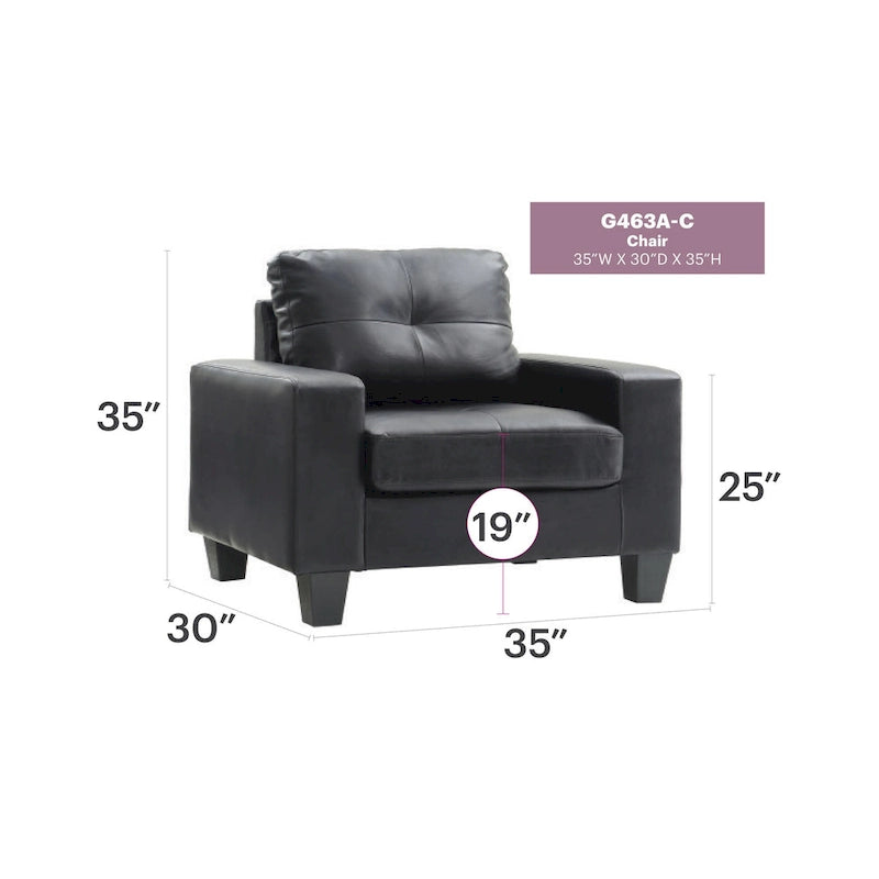 Fauteuil met afneembare kussens - 35L x 32B x 36H