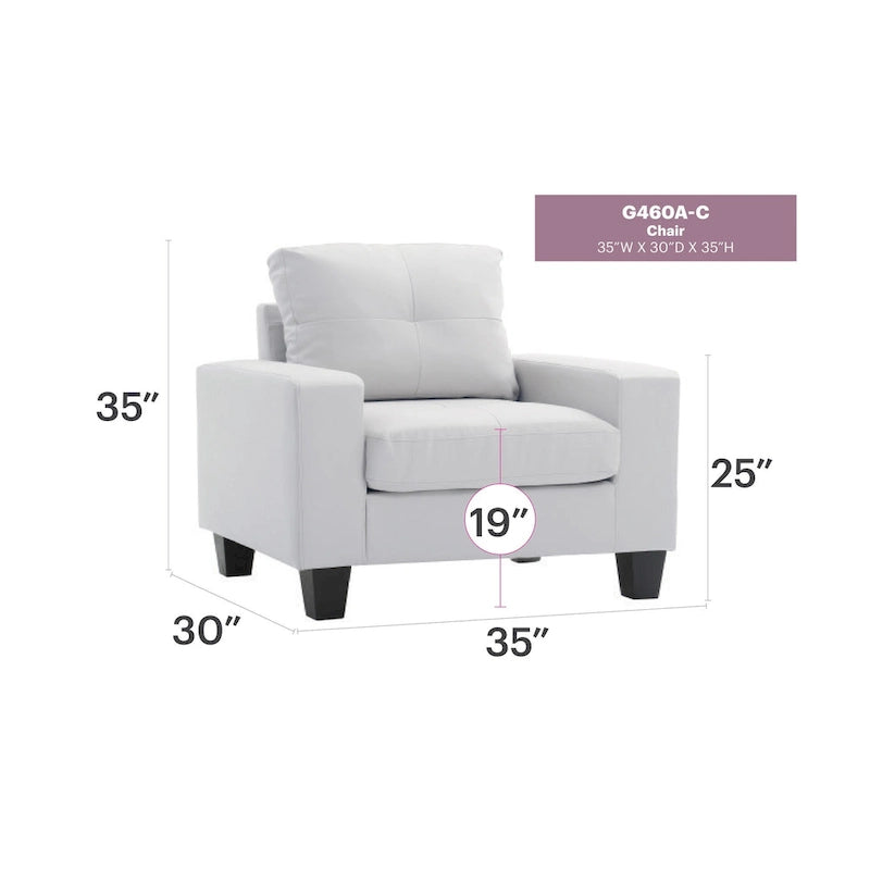 Fauteuil met afneembare kussens - 35L x 32B x 36H