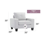 Fauteuil met afneembare kussens - 35L x 32B x 36H