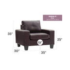 Fauteuil met afneembare kussens - 35L x 32B x 36H