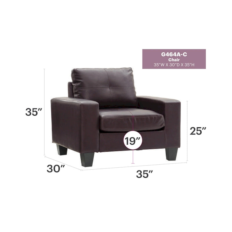 Fauteuil met afneembare kussens - 35L x 32B x 36H