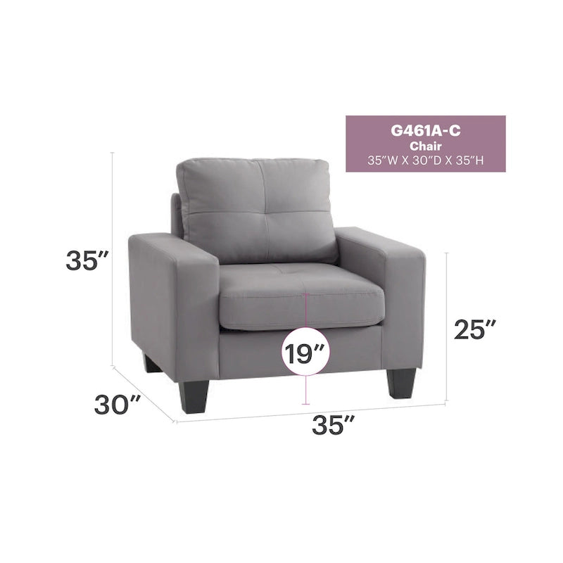 Fauteuil met afneembare kussens - 35L x 32B x 36H