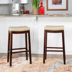 Beige kunstleren barkruk zonder rugleuning van 81 cm