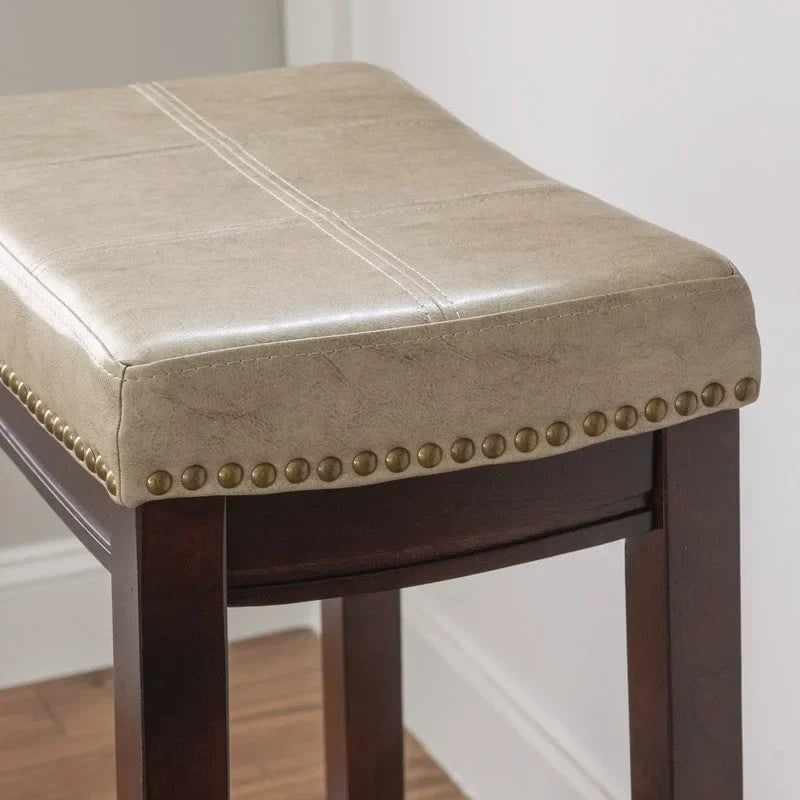 Beige kunstleren barkruk zonder rugleuning van 81 cm