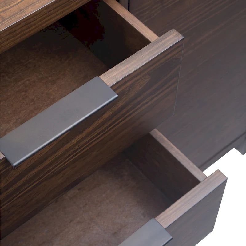 54-inch massief houten dressoir met lades en kasten