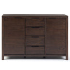 54-inch massief houten dressoir met lades en kasten