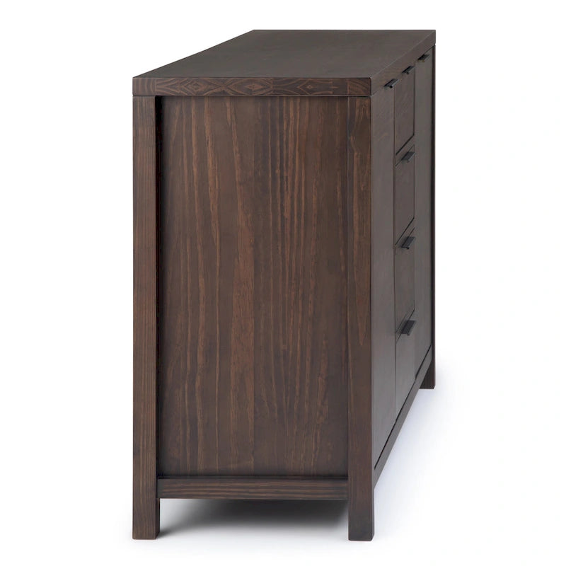 54-inch massief houten dressoir met lades en kasten