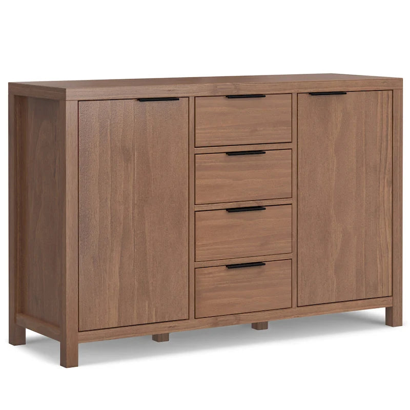 54-inch massief houten dressoir met lades en kasten
