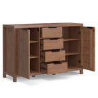 54-inch massief houten dressoir met lades en kasten