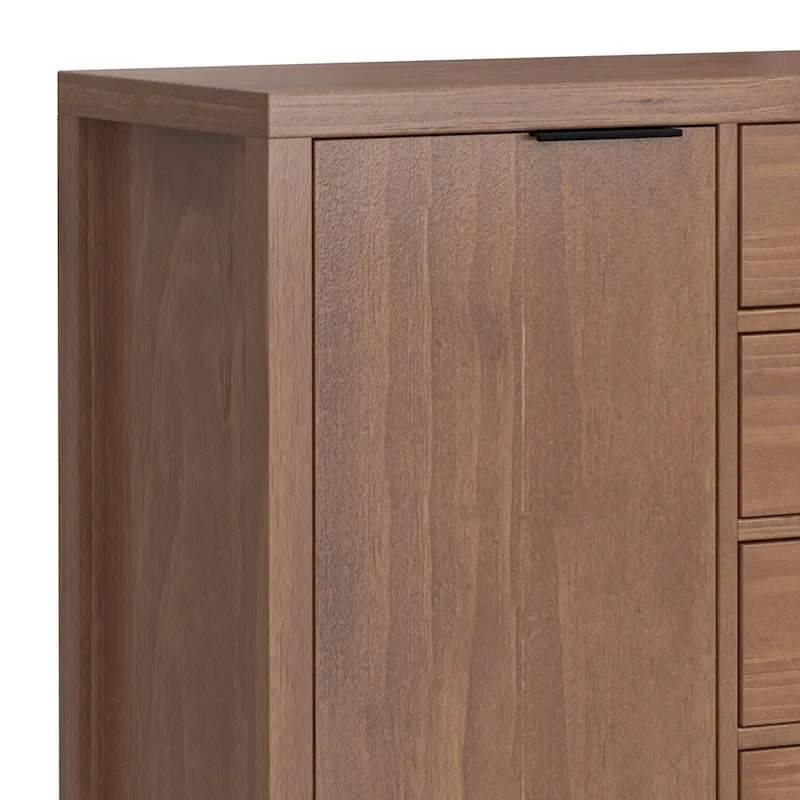 54-inch massief houten dressoir met lades en kasten